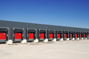 warehouse red door loading dock